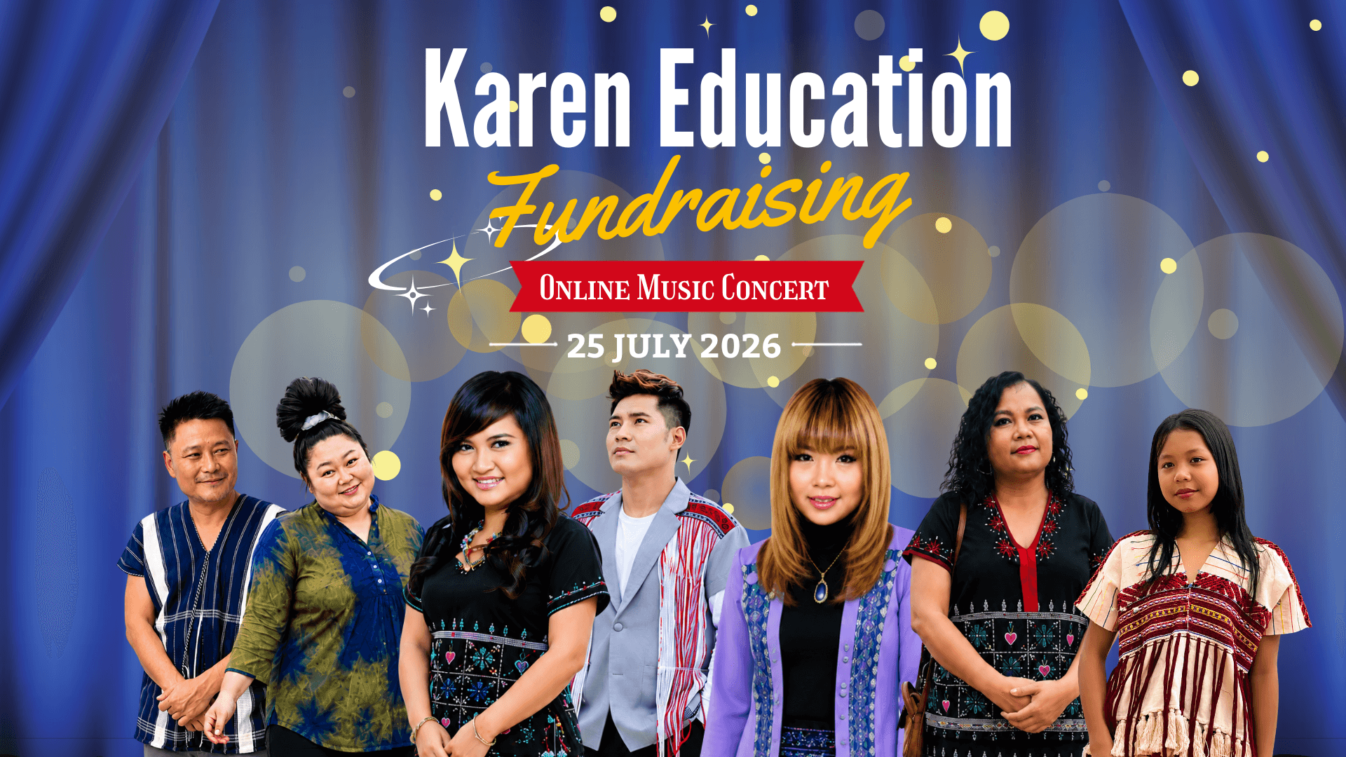 Karen Education Fundraising online music concert poster